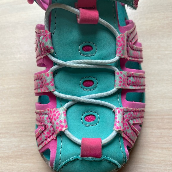 CAT & JACK UGC Toddler size 10 water shoes pink blue adjustable Velcro top back - Picture 7 of 12